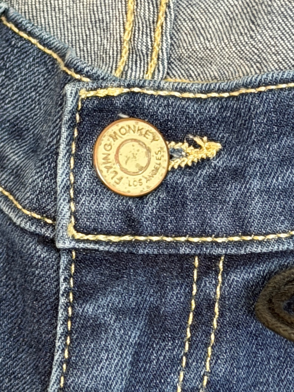 Flying Monkey Mid Rise Straight Stretch Distressed Jeans - Picture 7 of 12